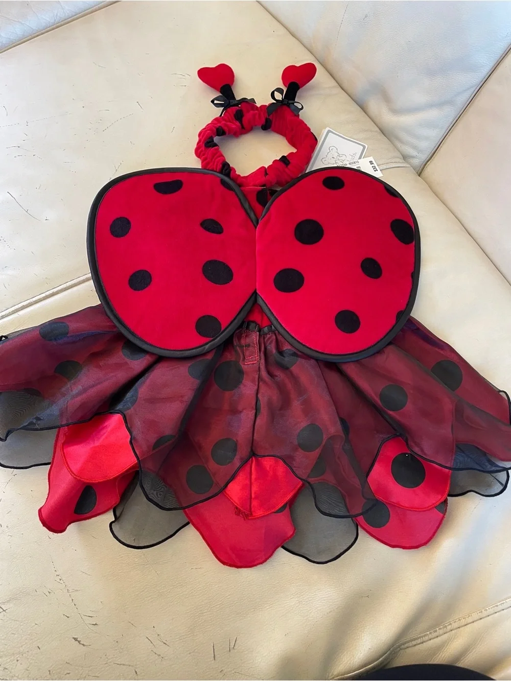 🐞 Koala Kids Red and Black Ladybug Costume with Headband 3-6 months